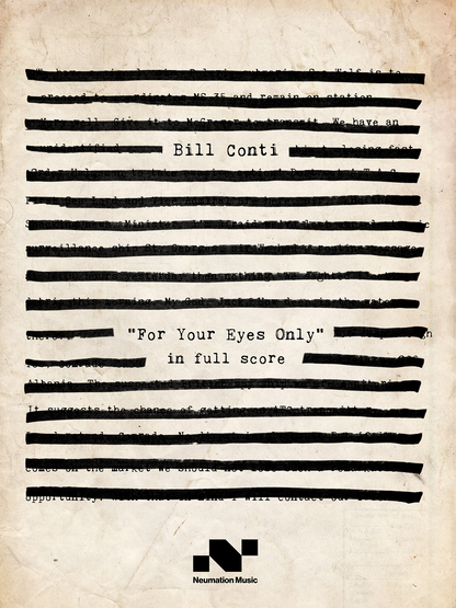 BILL CONTI: For Your Eyes Only (Full Orchestral Score)